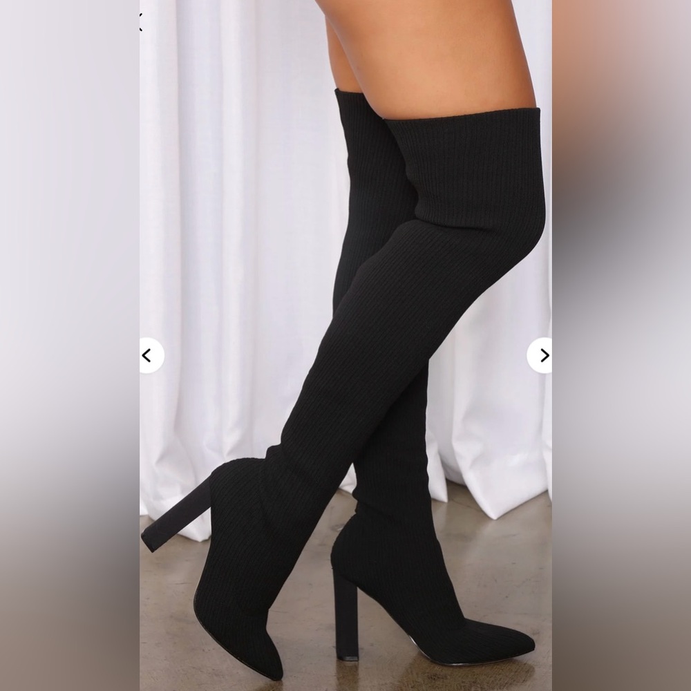 Fashion Nova. Brand new, Black Over-the-Knee Women's Boots - Picture 3 of 6